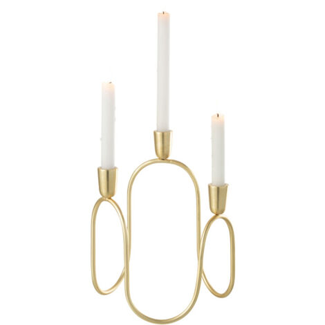 Candélabre 3 Bras En Métal Rétro - 10 Pouces De Haut, Bougeoir Pour Bougies Côniques, Décoration Mariage, Dîner Aux Chandelles