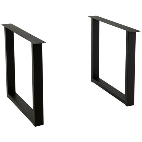 Pieds de Table en Métal Rectangle "Brant" 72cm Noir (1/5)