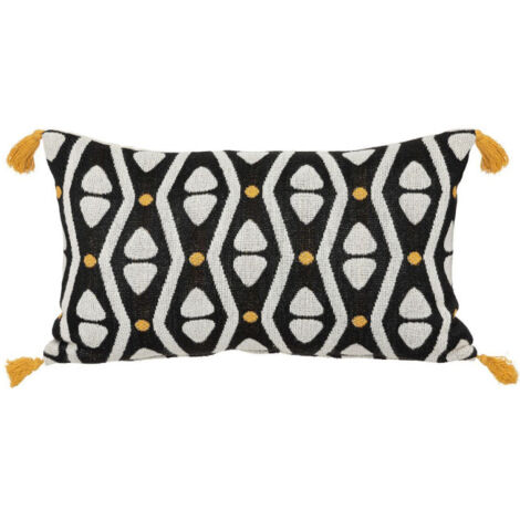 Coussin Déco à Pompons "Tribal" 30x50cm Multicolore (1/2)
