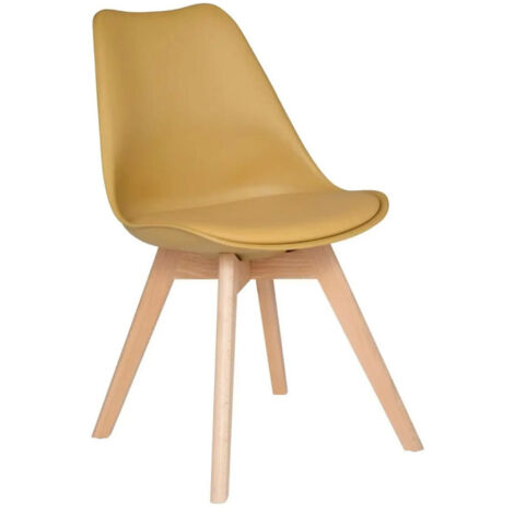 Lot de 4 Chaises Scandinave "Baya" 82cm Ocre