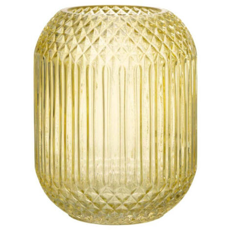 Vase Design en Verre "Droit" 19cm Jaune