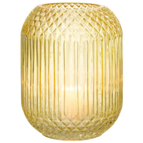 Vase Design en Verre "Droit" 19cm Jaune