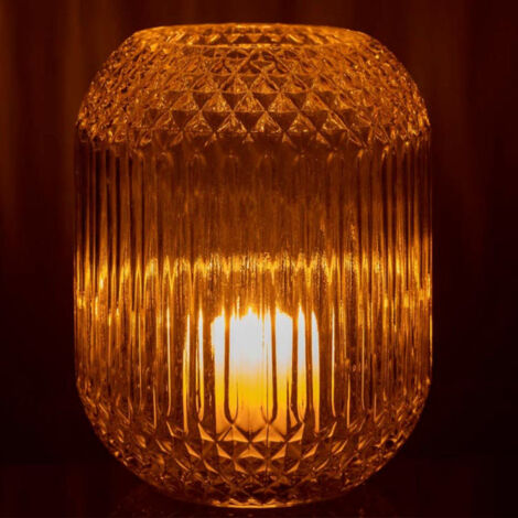 Vase Design en Verre "Droit" 19cm Jaune