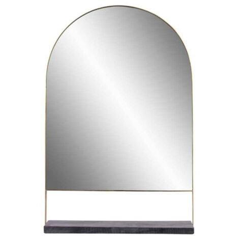 Miroir Mural & Étagère Design "Doha" 69cm Noir (1/4)