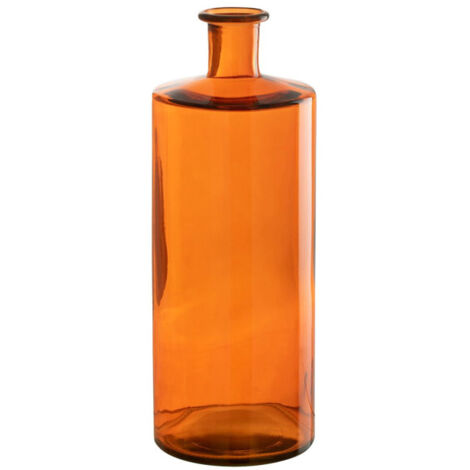 Vase Déco en Verre "Bouteille" 40cm Orange (1/2)