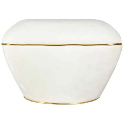 Tabouret Design "Contessa" 60cm Ivoire & Or (1/5)