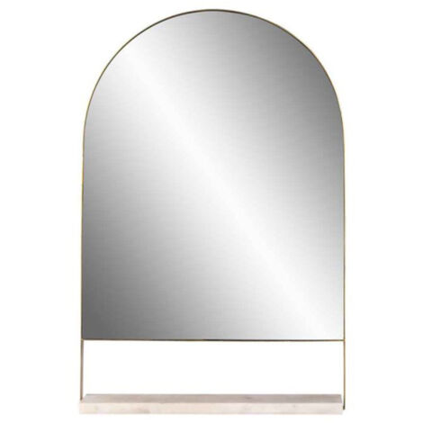 Miroir Mural & Étagère Design "Doha" 69cm Blanc (1/5)