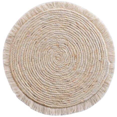 Set de Table Rond en Paille de Maïs "Oslo" 38cm Lin (1/2)