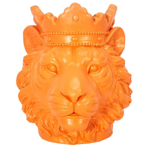 Statue & Porte Plante "Lion" 35cm Orange (1/3)