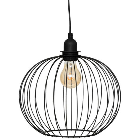 Lampe Suspension en Métal "Victa" 28cm Noir (1/2)