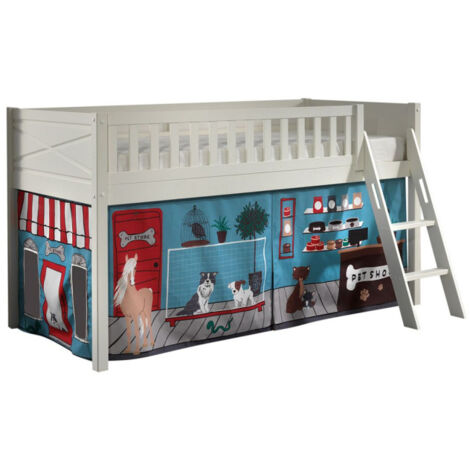 Lit Enfant Tente "Scott Pet Shop" 90x200cm Blanc (1/5)