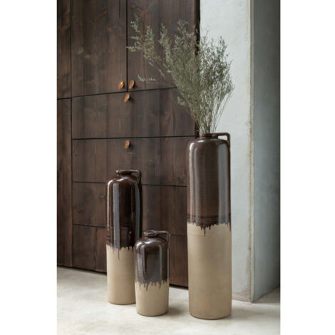 Vase Design en Céramique Droplet 68cm Marron