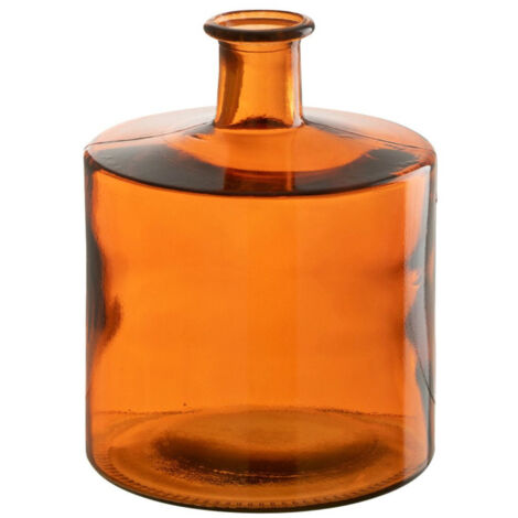 Vase Déco en Verre "Bouteille" 26cm Orange (1/2)