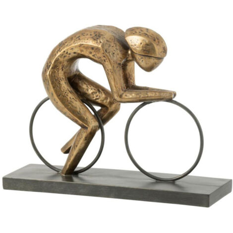Statuette Déco sur Socle "Cycliste" 37cm Or (1/2)