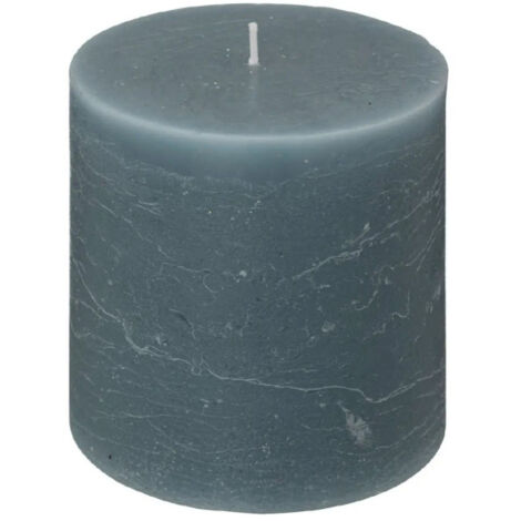 Bougie Cylindrique "Rustic" 10cm Bleu Orage (1/2)
