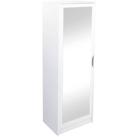 Meuble à Chaussures avec Miroir "Lilo" 189cm Blanc (1/3)