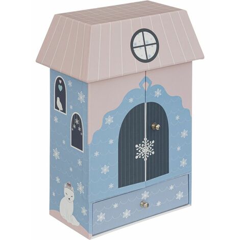 Boîte à Bijoux Enfant Hiver 24cm Rose & Bleu (1/3)