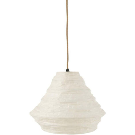 Lampe Suspension en Raphia "Nid" 35cm Blanc (1/4)