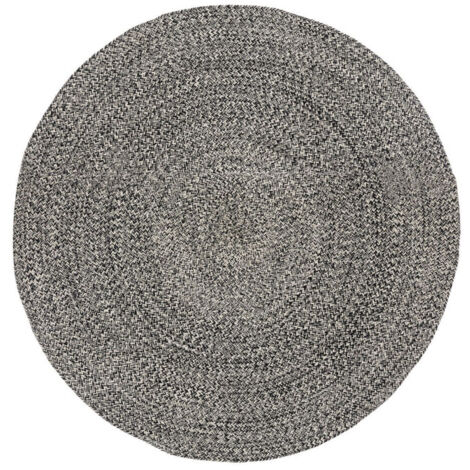 Tapis Déco Tressé "Café" 120cm Noir (1/4)