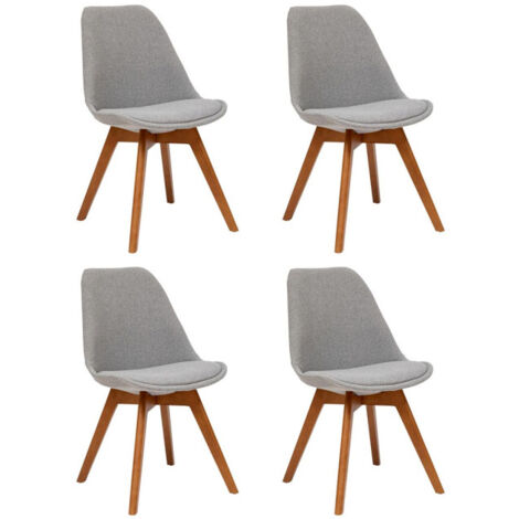 Lot de 4 Chaises Vintage "Baya" 79cm Gris (1/5)