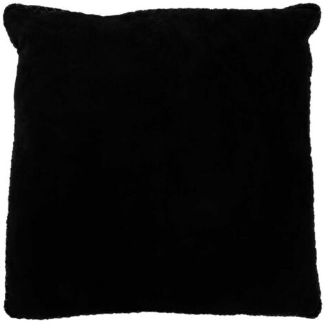 Coussin Tissé en Cuir "Coleman" 45x45cm Noir (1/3)