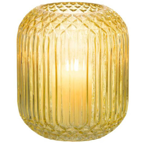 Vase Design en Verre "Droit" 17cm Jaune