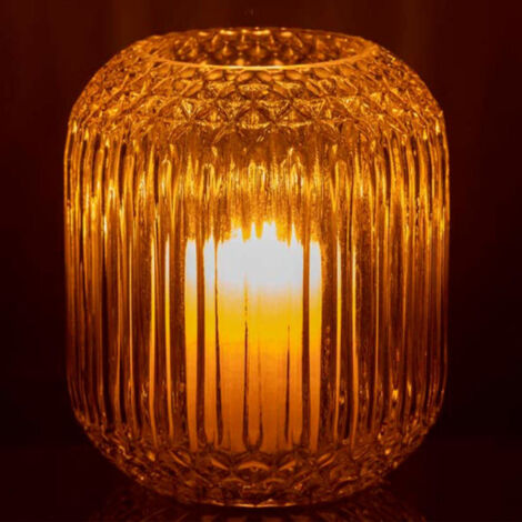 Vase Design en Verre "Droit" 17cm Jaune
