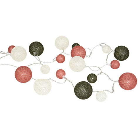 Guirlande Lumineuse 20 Boules "LED" 340cm Rose (1/4)