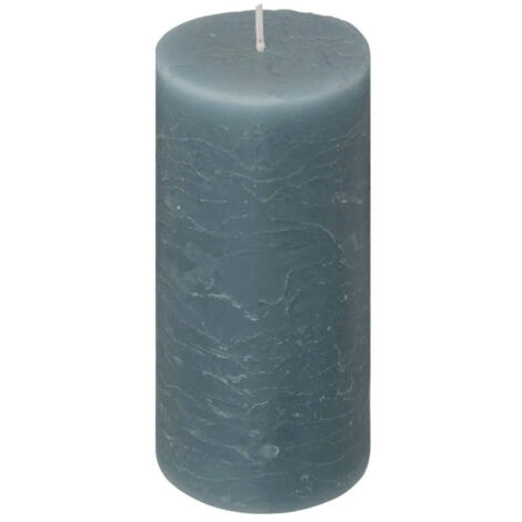 Bougie Cylindrique "Rustic" 14cm Bleu Orage (1/2)