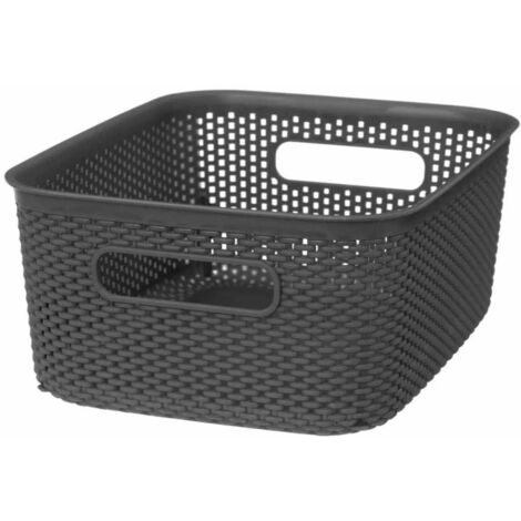 Panier de Rangement "Crochet" 10cm Gris Anthracite (1/2)