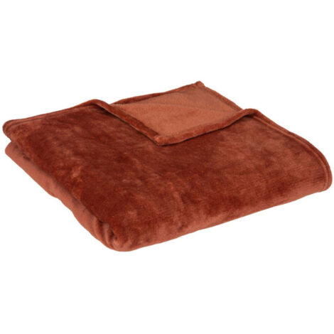 Plaid Doux Uni "Flanel" 130x180cm Terracotta (1/2)