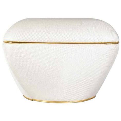 Tabouret Carré "Contessa" 60cm Ivoire & Or (1/5)
