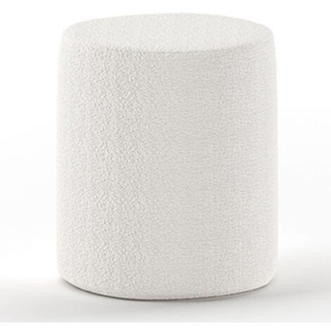 Pouf Design Bouclé "Moon" 41cm Blanc (1/3)