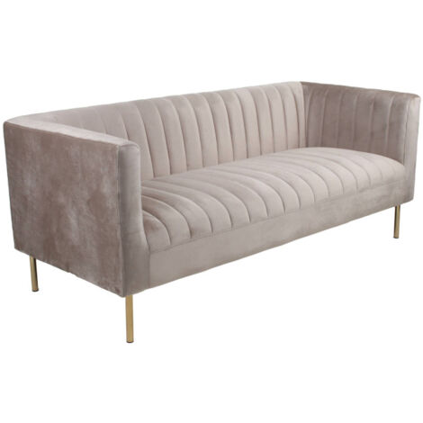 Canapé 3 places Velours "Taylor" 179cm Taupe (1/5)