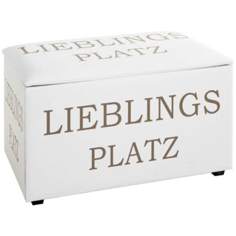 Coffre de Rangement "Lieblings Platz" 65cm Blanc (1/5)