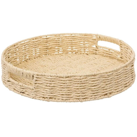 Plateau de Service Rond "Kord" 35cm Naturel (1/2)