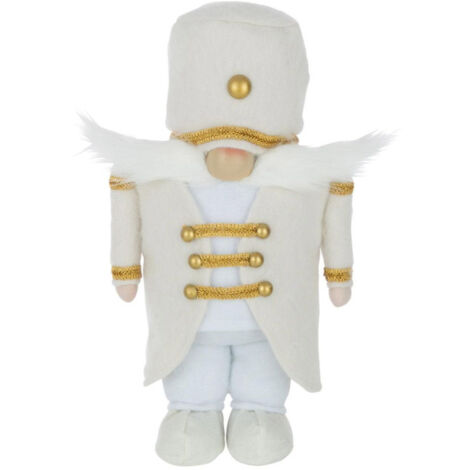 Statuette Déco "Soldat" 43cm Blanc & Or (1/2)