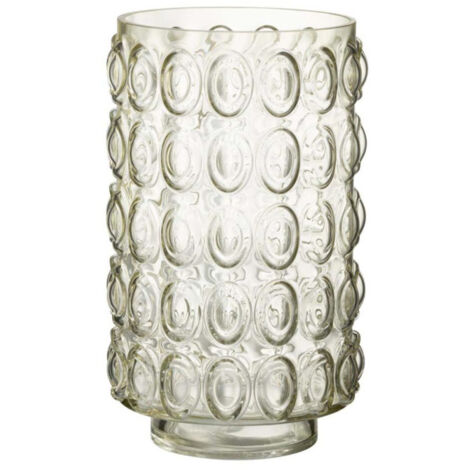 Vase Design en Verre "Bulles" 30cm Jaune Clair