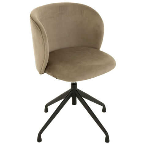 Chaise Pivotante en Velours "Gena" 56cm Gris Foncé (1/5)