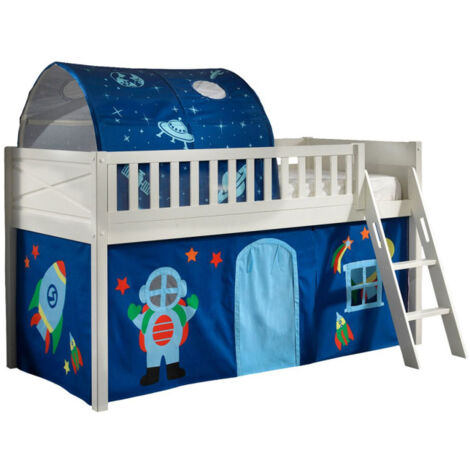 Lit Enfant Tente & Tunnel "Scott Astro" 90x200cm Blanc (1/5)