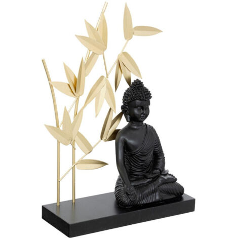 Statuette Déco Bouddha "Jiling" 31cm Noir (1/2)