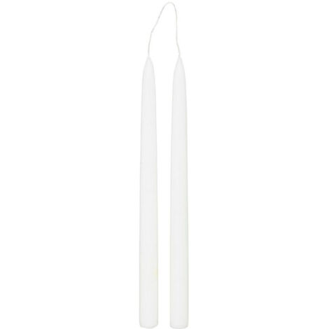 Lot de 2 Bougies Bâton "Hugo" 30cm Blanc (1/2)