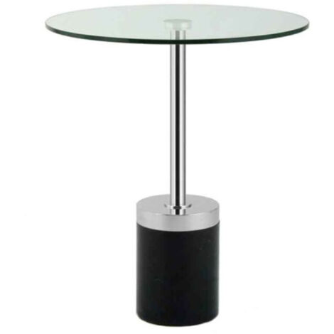 Table d'Appoint en Marbre "Lana" 53cm Argent & Noir (1/5)
