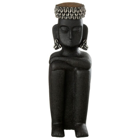 Statue Déco "Assise Ethnique" 49cm Noir (1/3)