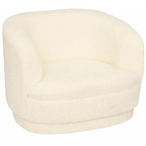 Atmosphera – Fauteuil enfant scandinave bouclette 45cm – Contreplaqué et polyester – Assise 18,5cm – Dossier 46cm – Usage intérieur confortable (1/2)