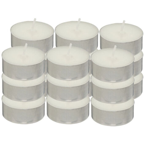 Lot de 18 Bougies Chauffe-Plat "Hugo" 3,7cm Blanc (1/3)