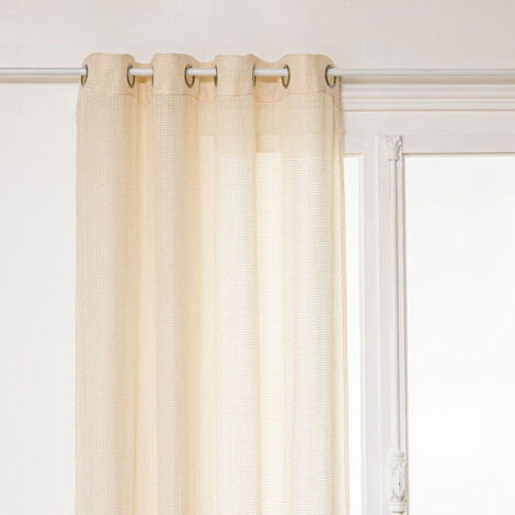 Rideau Voilage à Œillets "Rivi" 135x240cm Beige (1/2)