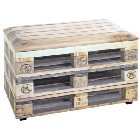 Coffre de Rangement Vintage "Palette II" 65cm Marron (1/5)