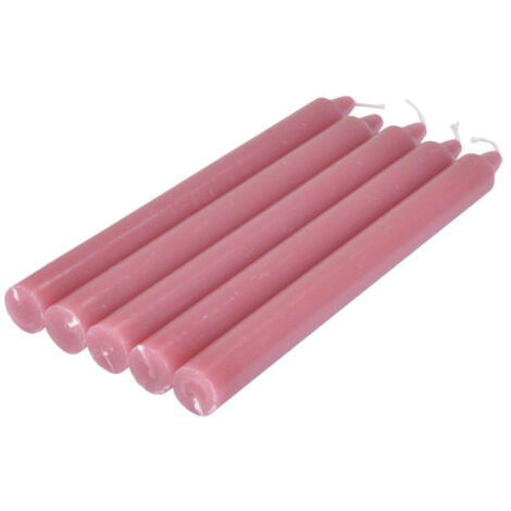 Lot de 5 Bougies Chandelier "Essentiel II" 19cm Rose (1/2)