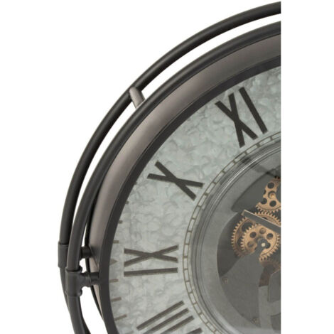 Horloge Rétro Métal Gris – Design Industriel – ITEM – Neuve